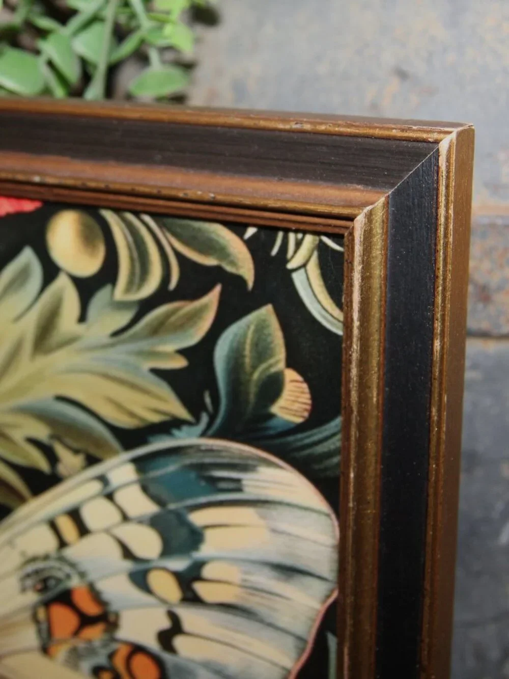 Eclectic Dark Moody BOHO Farmhouse Butterfly & Floral Wall Decor Picture
